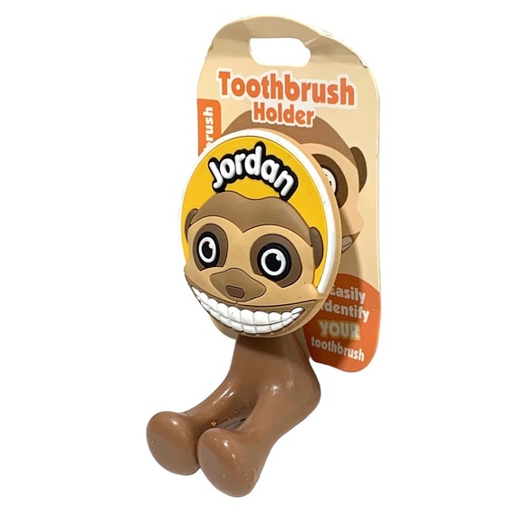 Happy Smiles Personalized Kids Toothbrush Holder Jordan Monkey - Picture 3 of 4